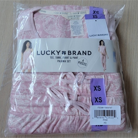 🛑 2 / $40 Sale! Lucky Brand Ladies' 4-piece Pajama Set NWT  - Size XS - Picture 6 of 11